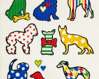 Dog Lovers - Swedish Cloth, Sponge, Ecofriendly Dishcloth, Reusable Paper Towel