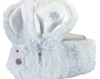 Blue BooBoo Bunny - Baby Ice Pack and Comfort Toy, Wearable Ice Pack, Cold Pack Toy, Children's First Aid, Plush Ice Pack, Baby Shower Gift