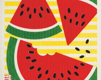 Watermelon Slice - Swedish Cloth, Sponge, Ecofriendly Dishcloth, Reusable Paper Towel