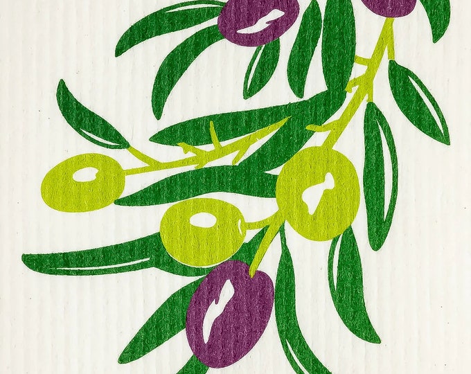Olive Branch - Swedish Cloth, Sponge, Ecofriendly Dishcloth, Reusable Paper Towel