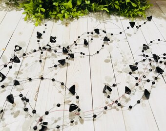 5' Bead Garland-Black & White