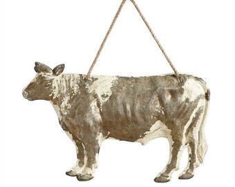 Embossed Tin Cow Wall Hanging