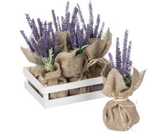 Burlap Wrapped Tall Lavender