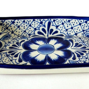 Blue hand painted talavera Serving dish