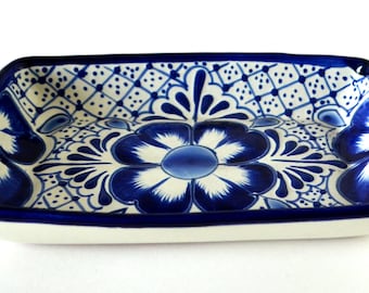 Blue hand painted talavera Serving dish