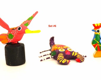 Set of 3 different small alebrijes