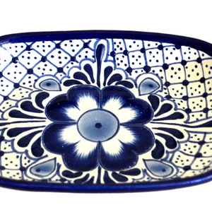 Piatto da portata talavera blu dipinto a mano