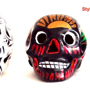 Set of 3 Traditional Day of the Dead Painted Skull