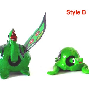 Set van 4 verschillende, maar gelijkaardige kleur bobblehead alebrijes