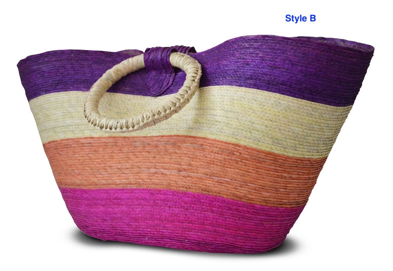 Striped beach handbag 人気商品は 大きな取引