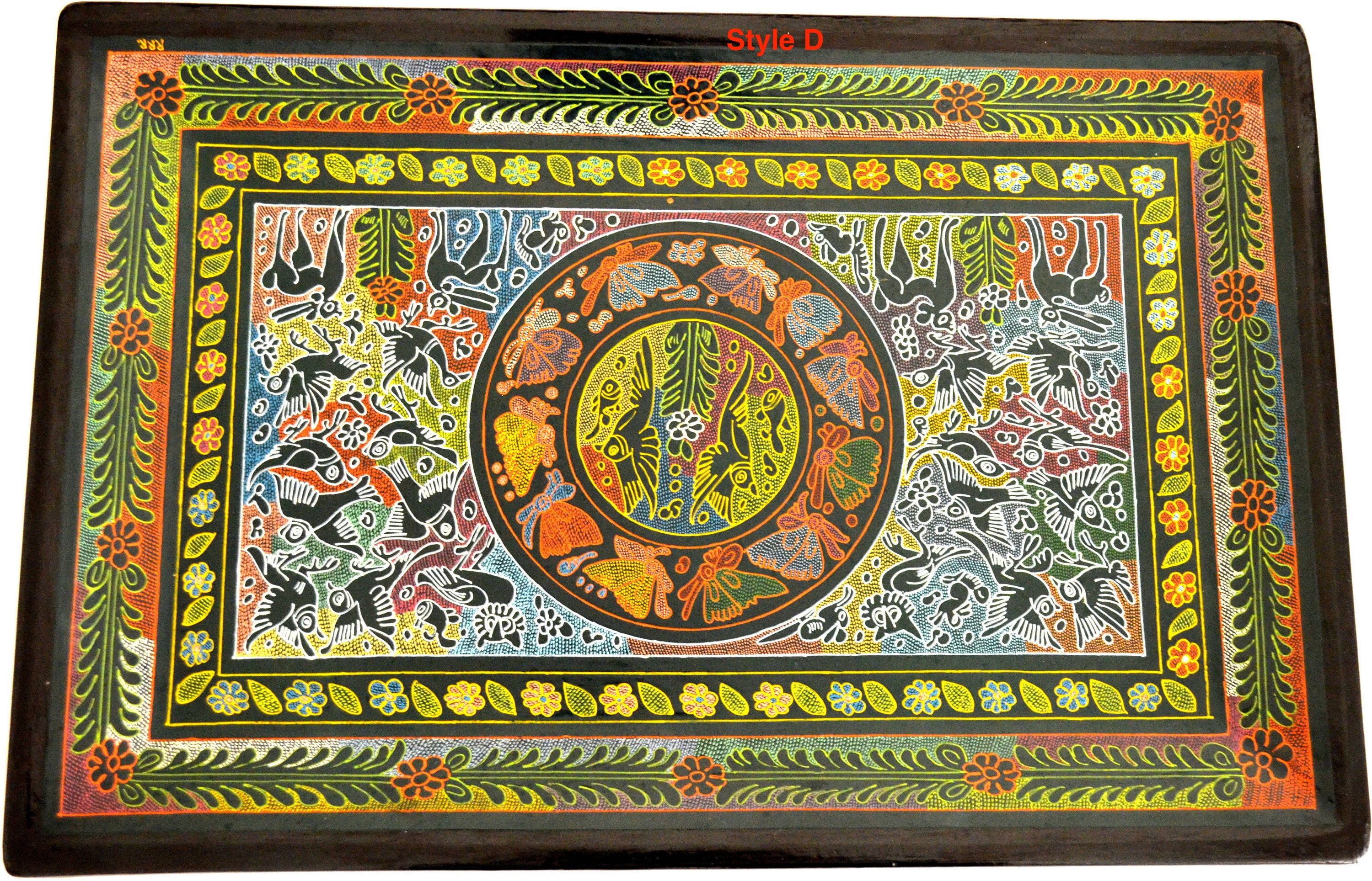 Olinala Rectangle Black Lacquer Tray - Etsy India