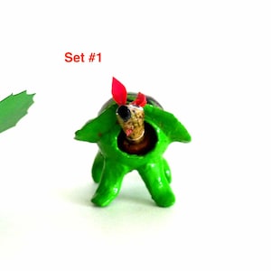 Set of 3 similar color bobblehead alebrijes