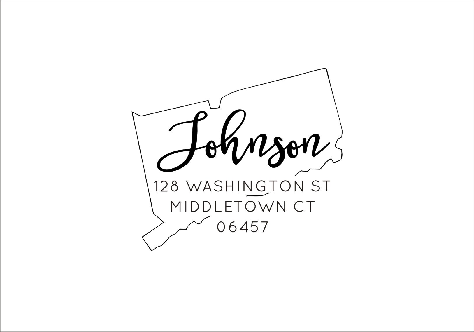 Connecticut Address Stamp State Address Stamp Custom Address Etsy