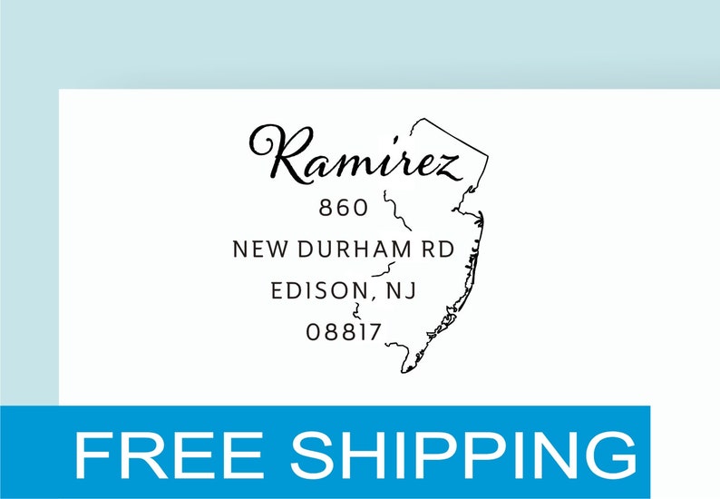 New Jersey Address Stamp State Address Stamp Custom Address Etsy