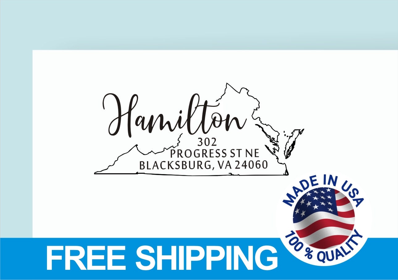Virginia Address Stamp Custom Address Stamp Personalized Etsy