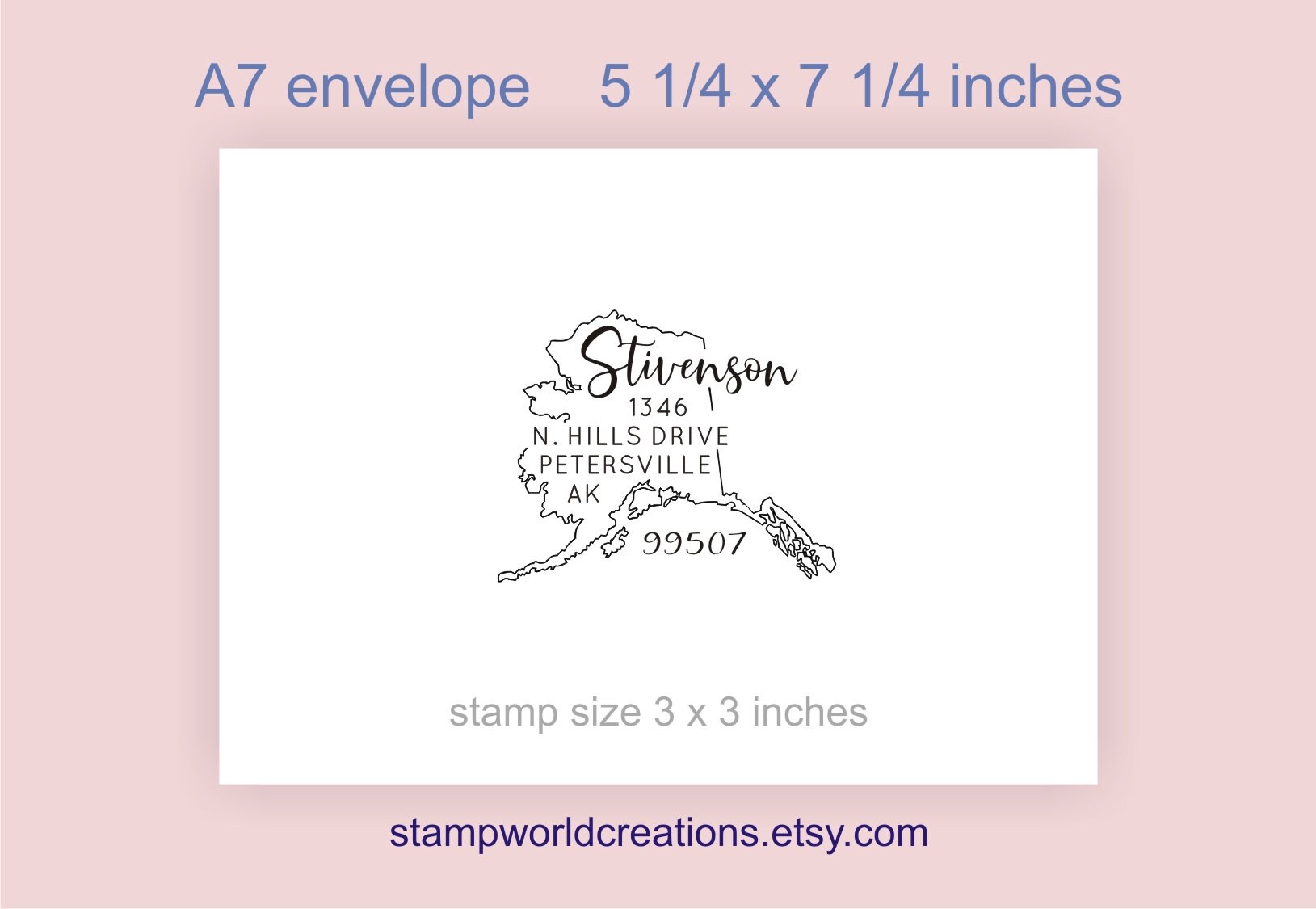 Alaska Address Stamp State Address Stamp Custom Address Etsy
