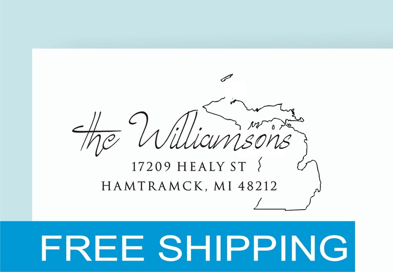 State Stamp Michigan Address Stamp MI Custom Address Stamp Etsy