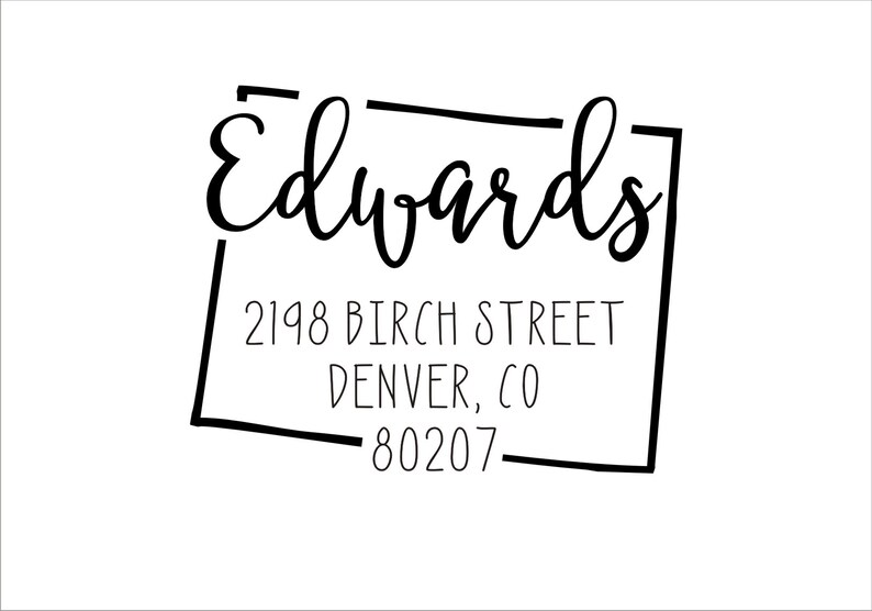 Colorado Address Stamp State Address Stamp Custom Address Etsy