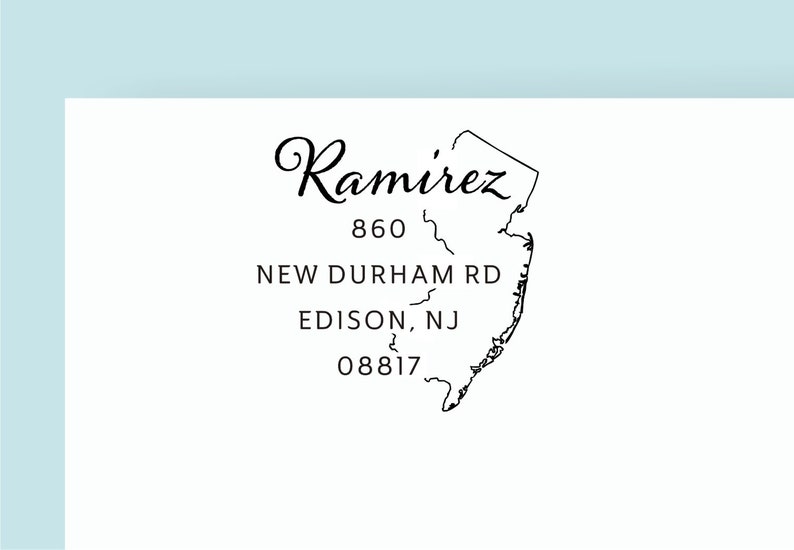 New Jersey Address Stamp State Address Stamp Custom Address Etsy