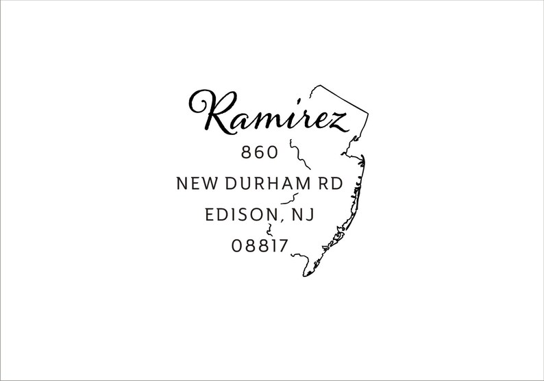 New Jersey Address Stamp State Address Stamp Custom Address Etsy