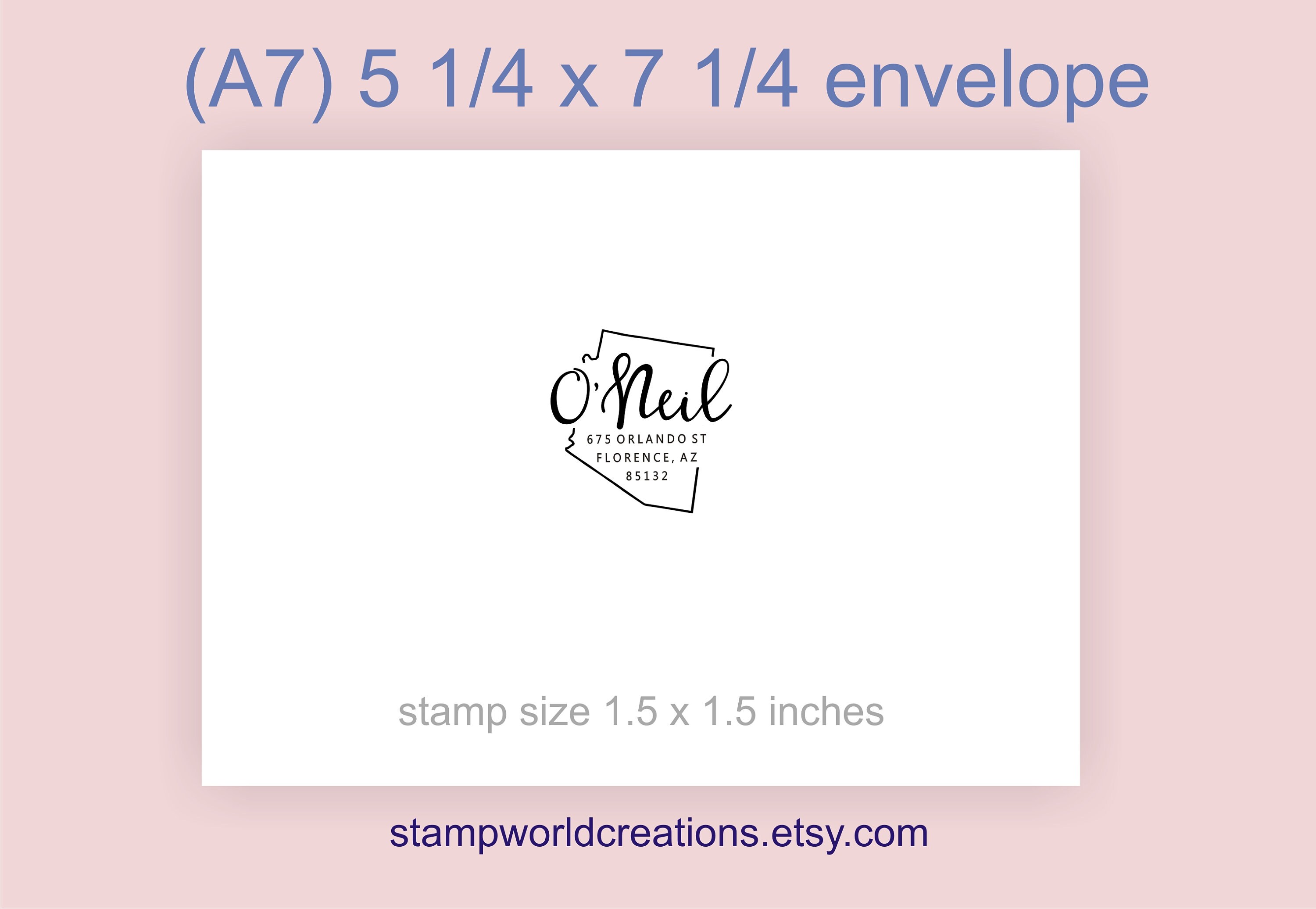 Arizona Address Stamp State Address Stamp Custom Address Etsy