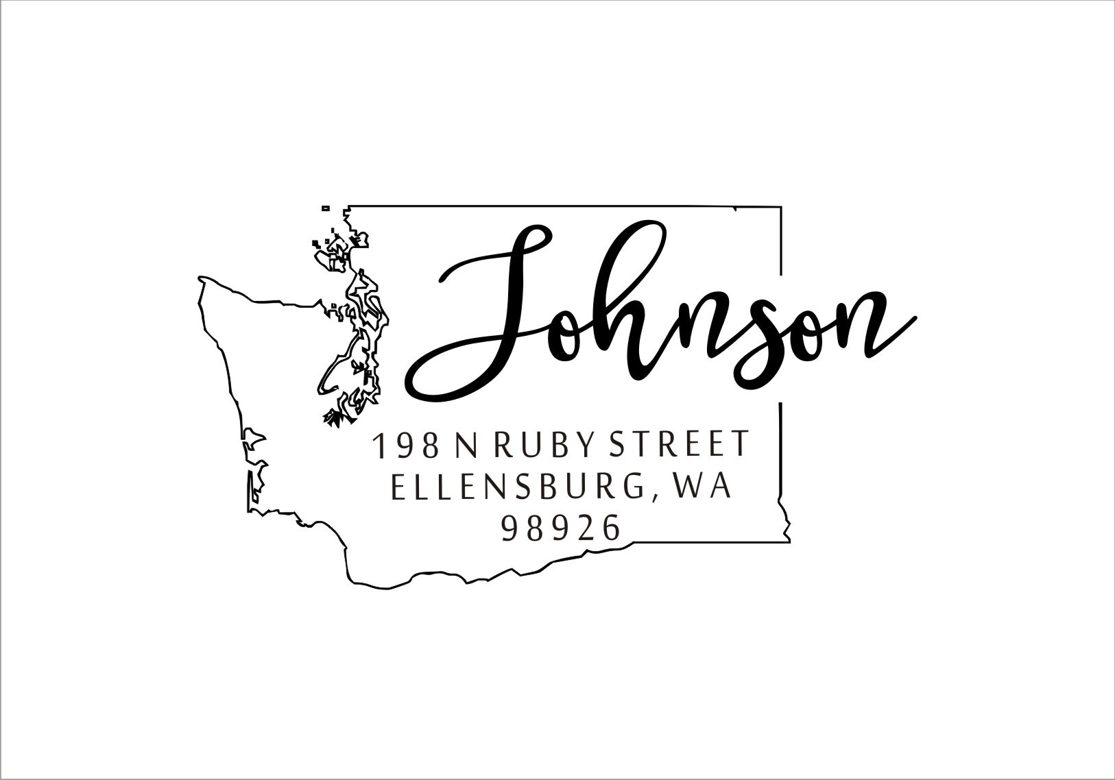 State Stamp Washington Address Stamp Custom Address Stamp Etsy