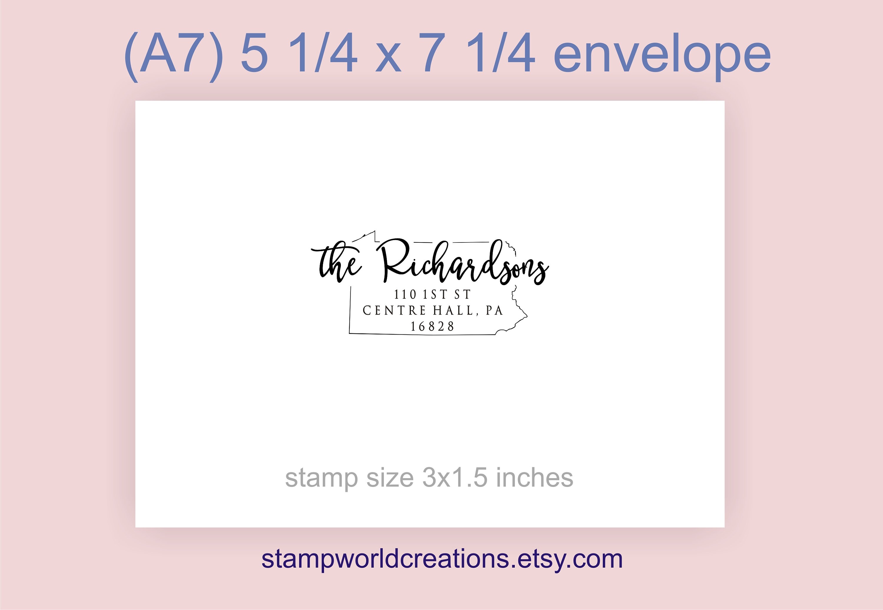 State Stamp Pennsylvania Address Stamp Custom Address Stamp Etsy
