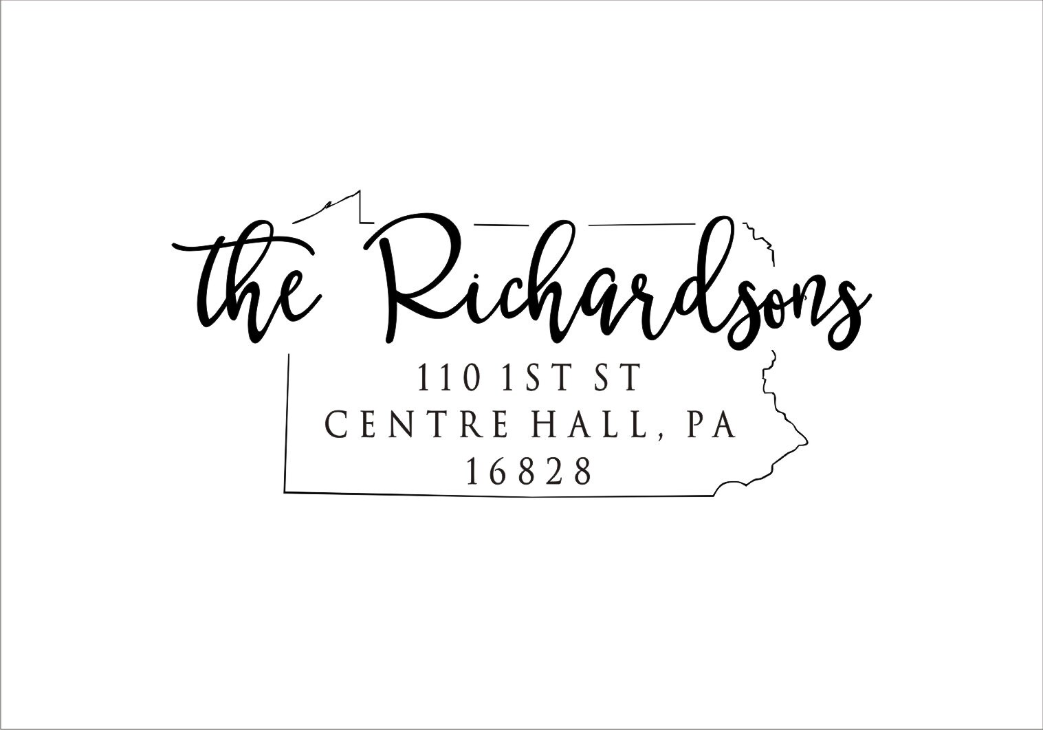 State Stamp Pennsylvania Address Stamp Custom Address Stamp Etsy