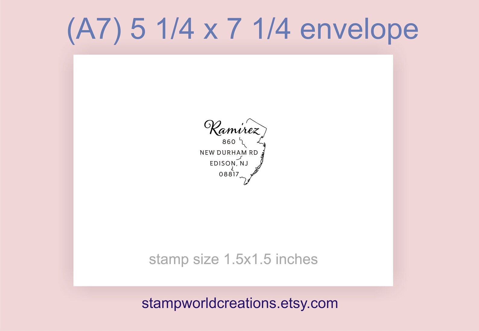 New Jersey Address Stamp State Address Stamp Custom Address Etsy