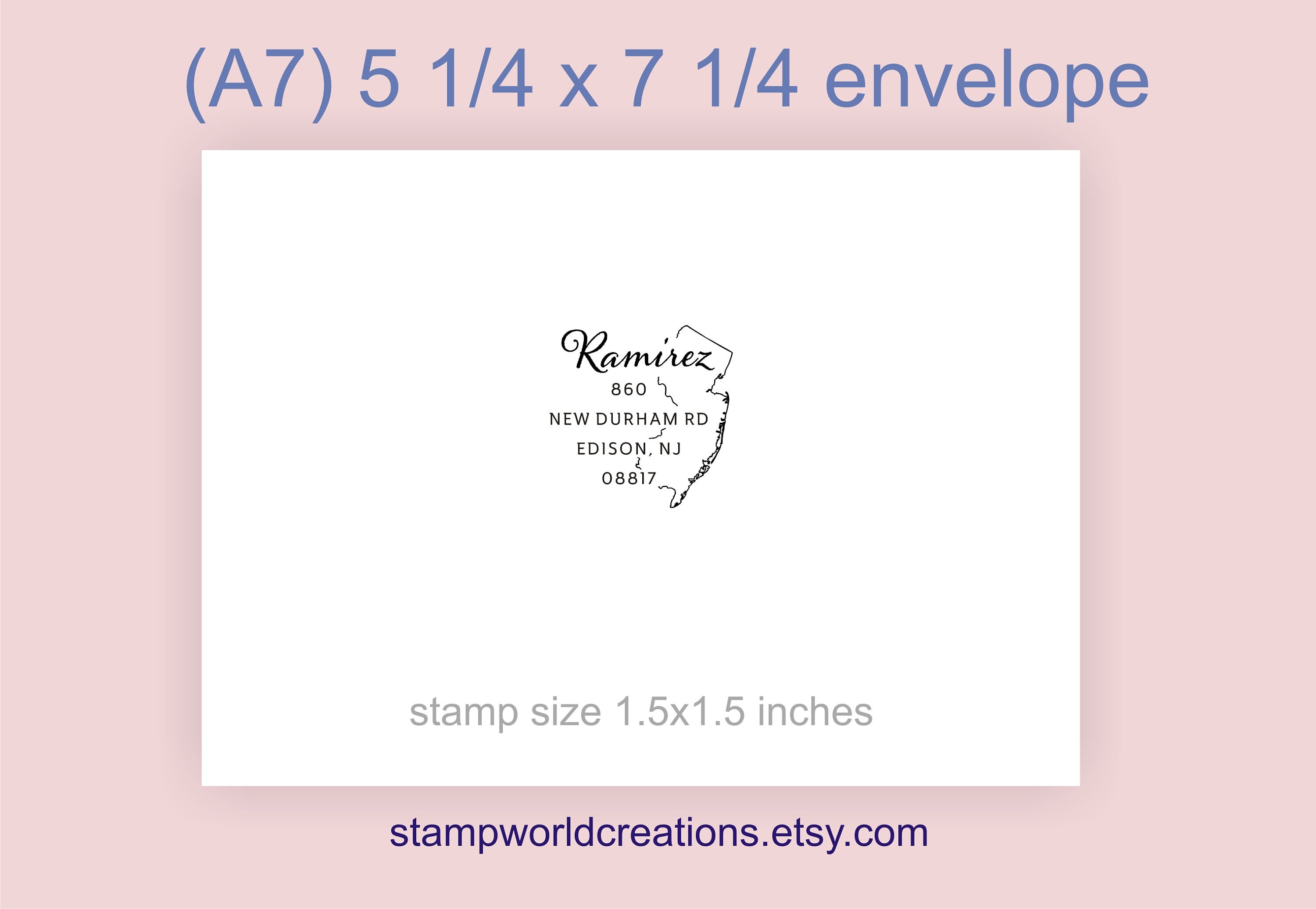 New Jersey Address Stamp State Address Stamp Custom Address Etsy