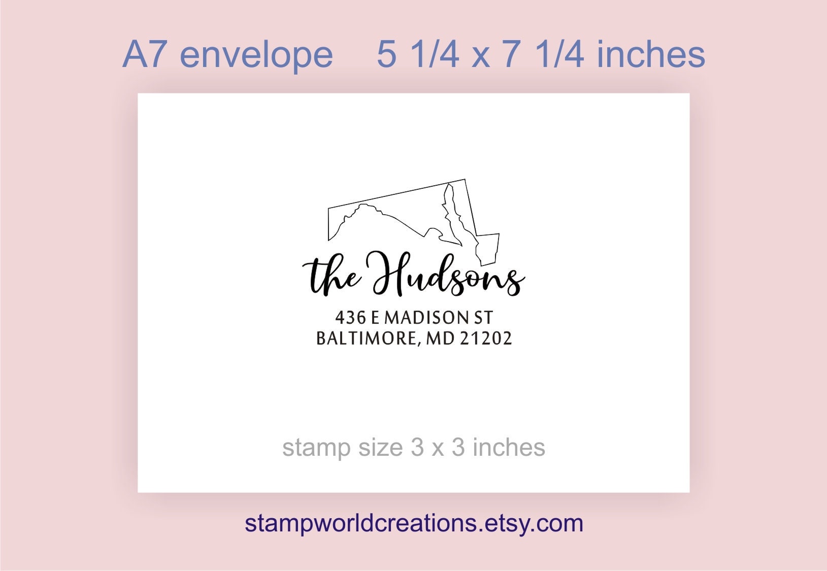 Maryland Address Stamp State Address Stamp Custom Address Etsy
