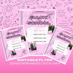 Back To School Braid Flyer, DIY Flyer Template Design, Back To School Sale Flyer, Hair Flyer, Wig Flyer, Social Media Flyer, Premade Flyer