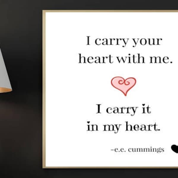 I Carry Your Heart Printable Etsy