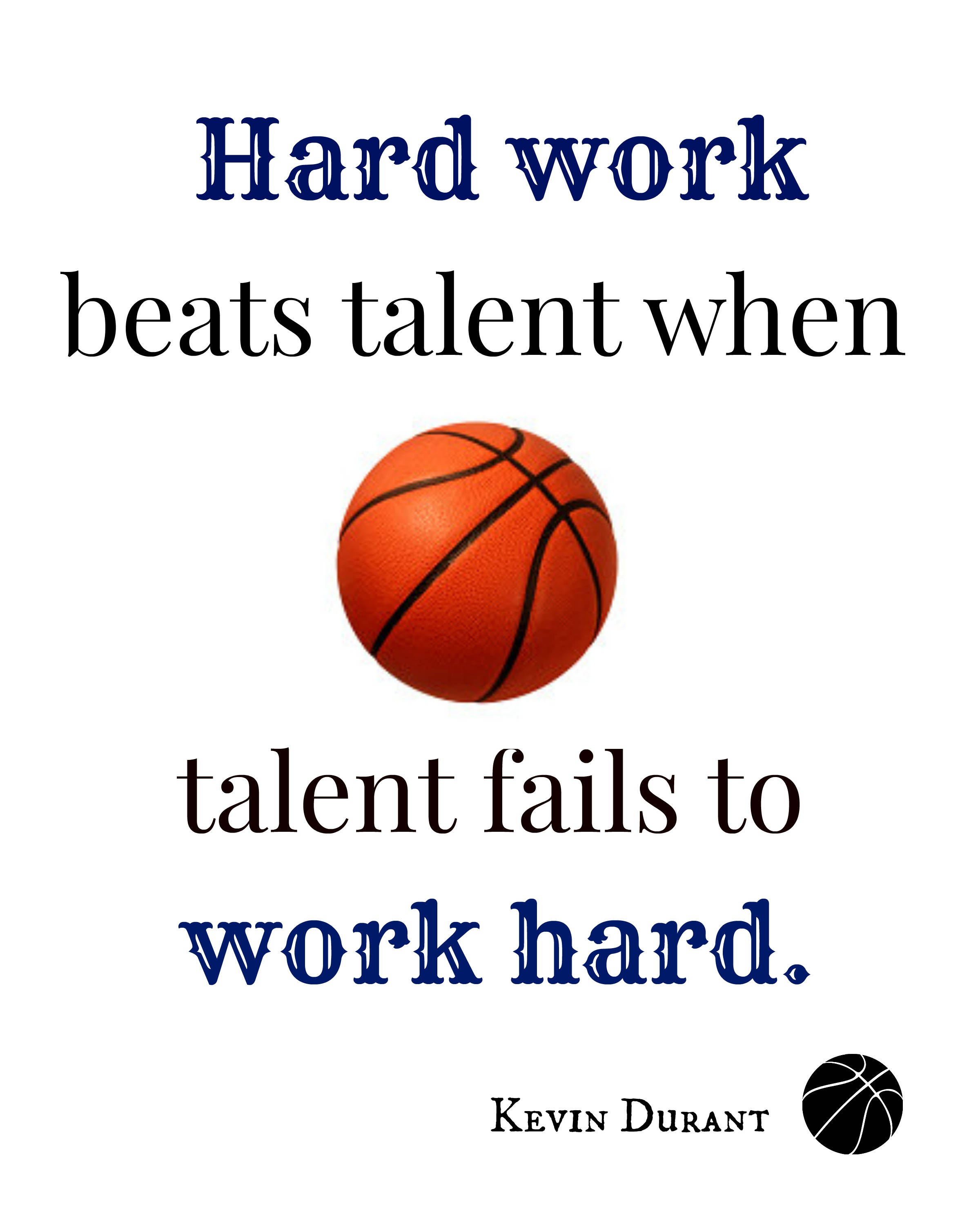 Basketball Print Hard Work Beats Talent When Talent Fails to Etsy España