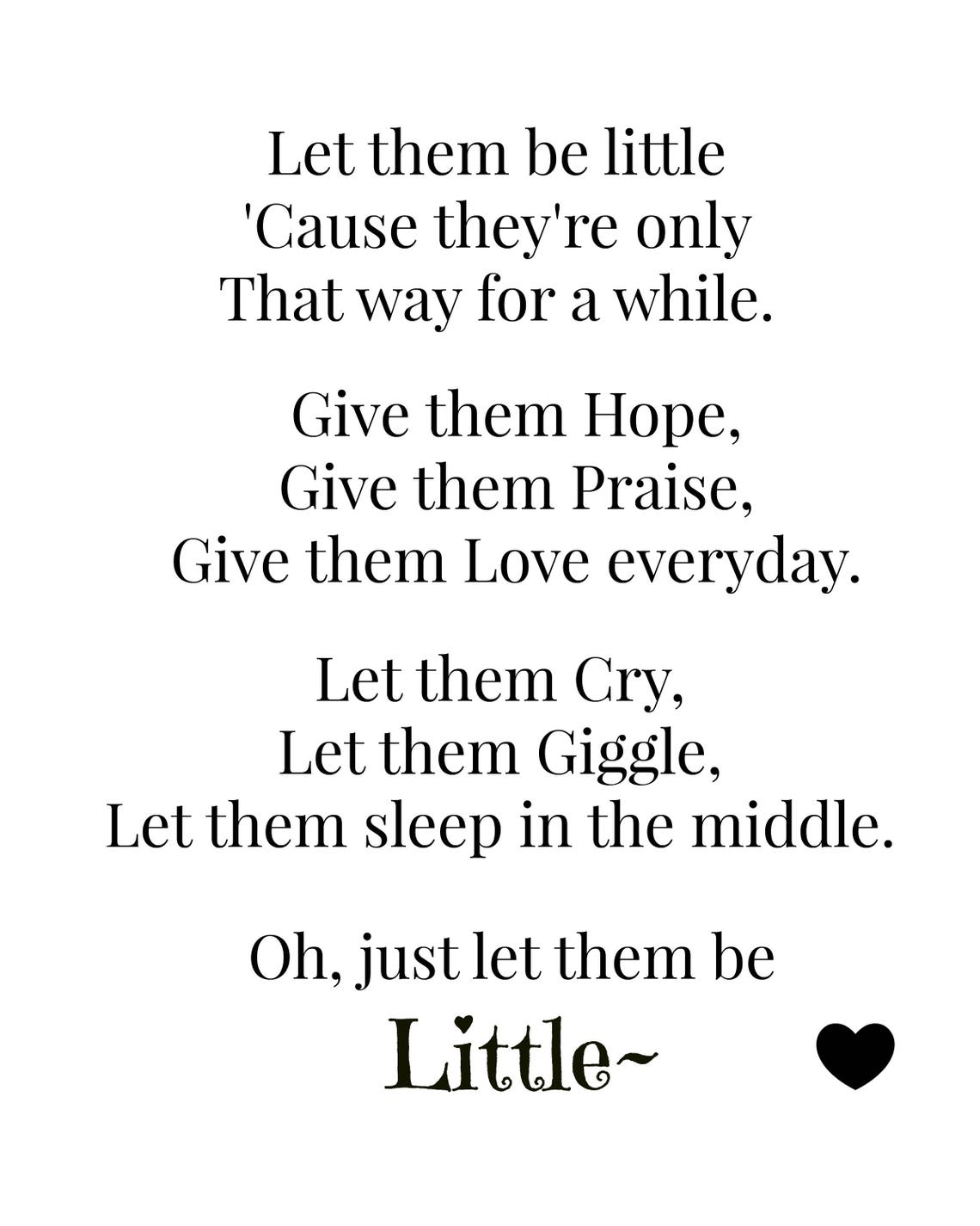Let Them Be Little Print Give Them Hope Give Them Praise - Etsy