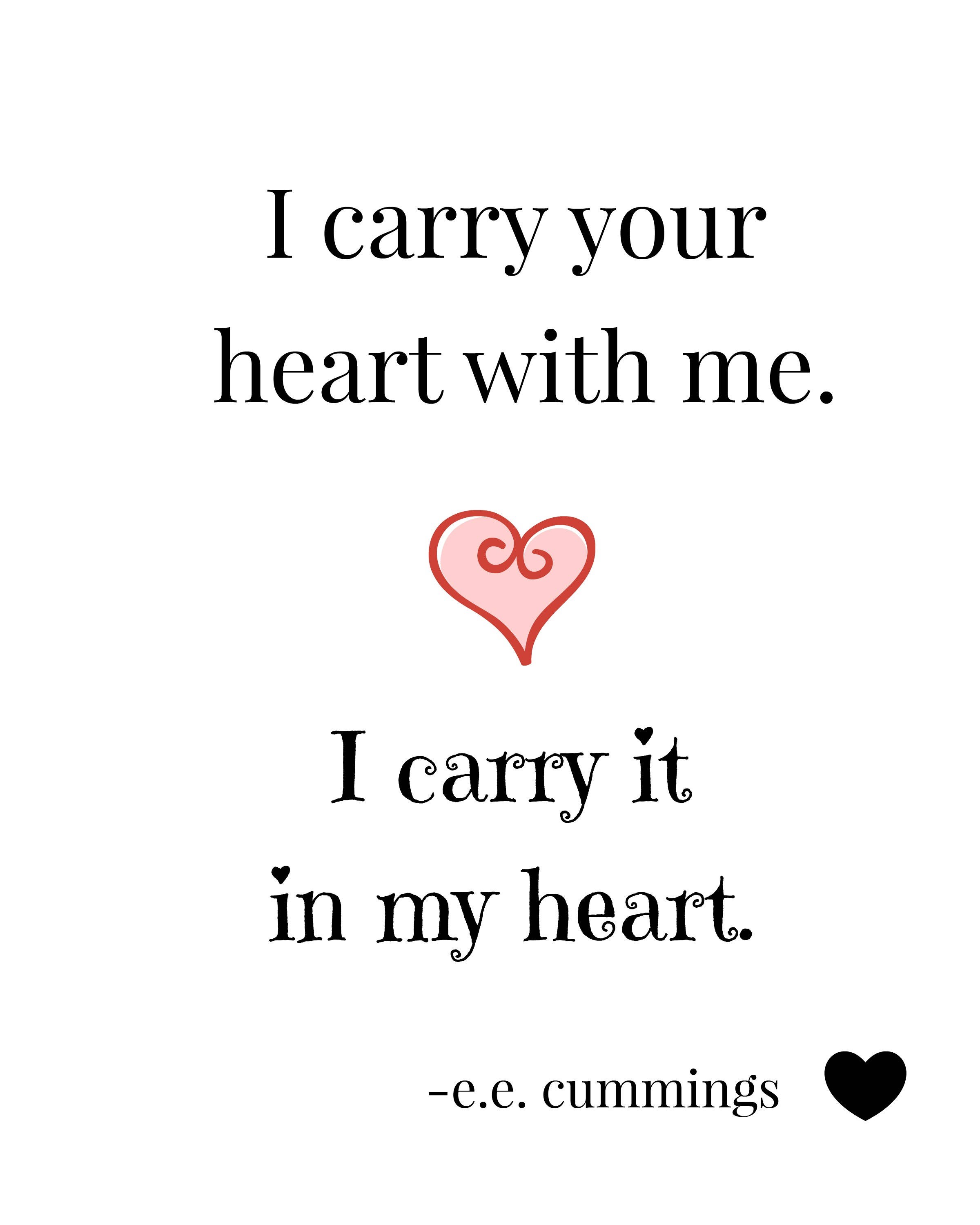 E.E. Cummings Print I Carry Your Heart With Me I Carry It in Etsy E.E. Cummings Print I Carry Your Heart With Me I Carry It in Etsy
