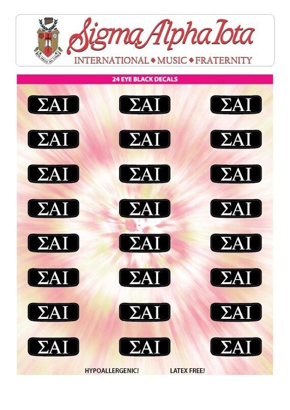 Stickers "Sigma Alpha Iota" Eye Black Sticker Sheet