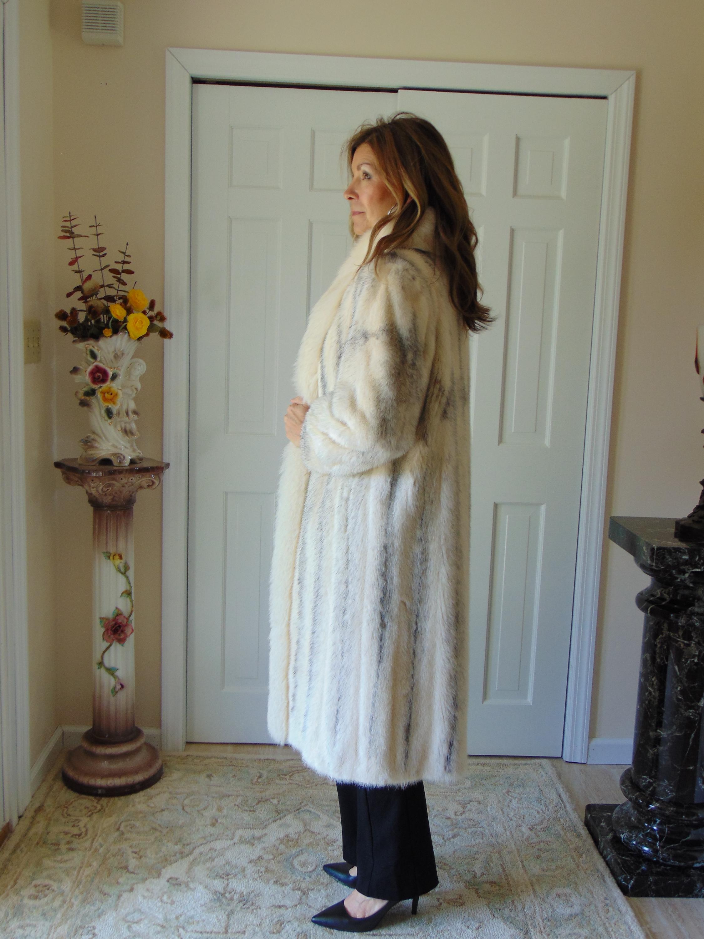 Vintage Black Cross Mink Fur Coat With Fox Trim - Etsy