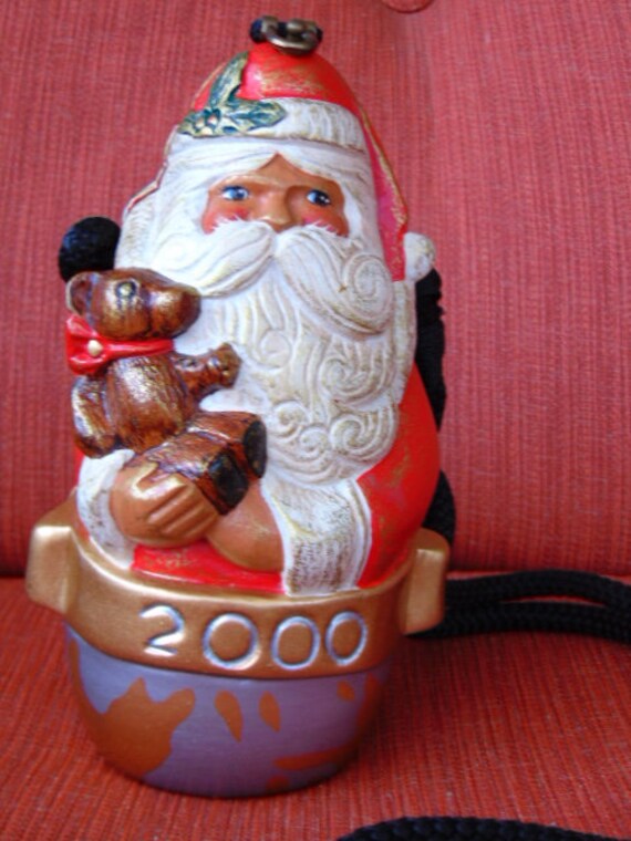 Collectible-Rare-Retired-Vintage Wooden Santa Cla… - image 6