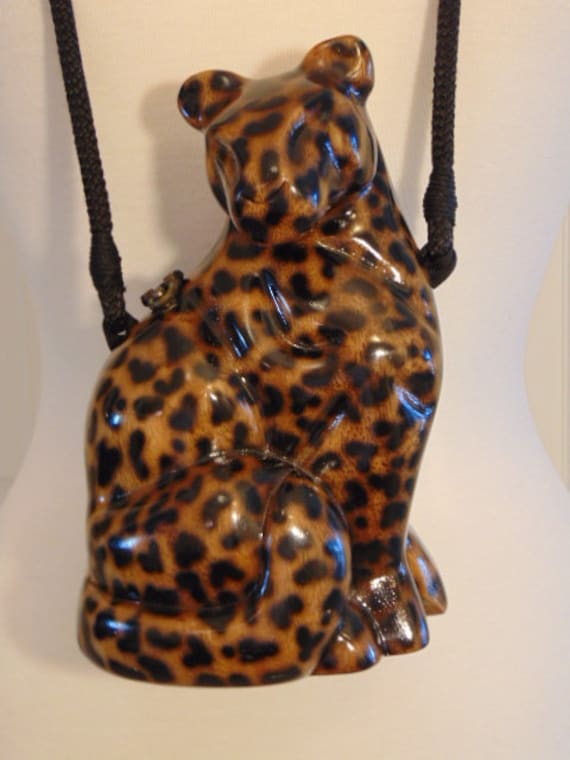 Timmy Woods Retired Lioness Leopard Purse-rare Timmy Woods