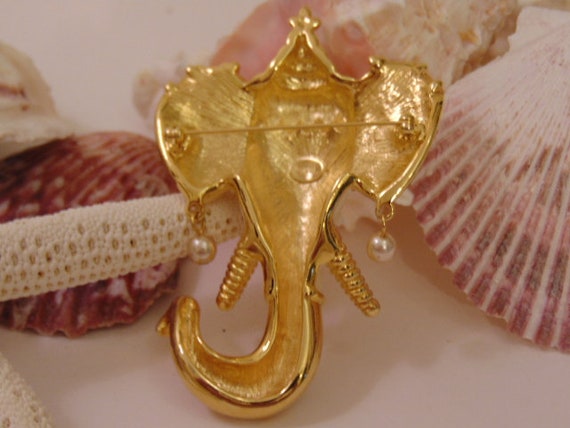 Vintage KJL Elephant Brooch: Kenneth Jay Lane Sta… - image 7