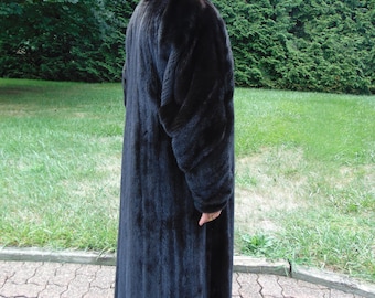 Vintage Long Black Mink Fur Coat - Cosmo Furs