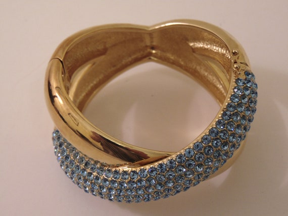 Joan Boyce Gold And Blue Stone Bracelet-Cuff Brac… - image 7