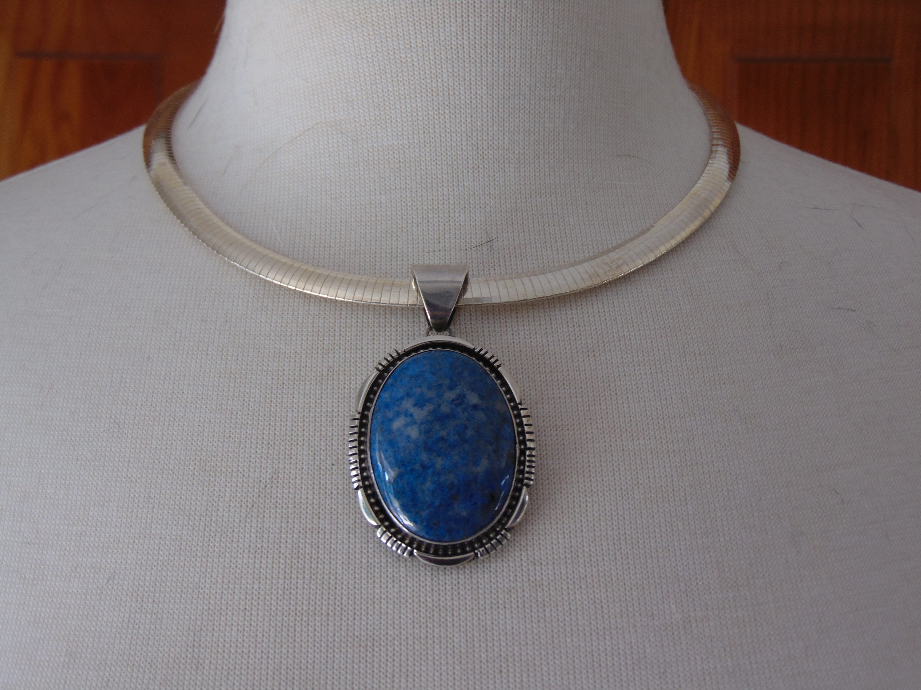 925 Sterling Silver Jasper Pendant Necklace - Western Rodeo Style image 2