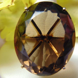 Smokey Topaz Ring-Topaz Ring-Topaz Engagement Ring-Topaz Wedding Ring-18KtYgTopaz Ring-Estate Topaz Ring-Topaz Ring Gifts-Topaz Solitaire