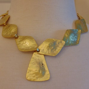Vintage KJL Gold Leaf Necklace-KJL Adjustable Goldtone Necklace-Kenneth Jay Lane Gold Tone Necklaces-Gold Necklace For Business And Pleasure