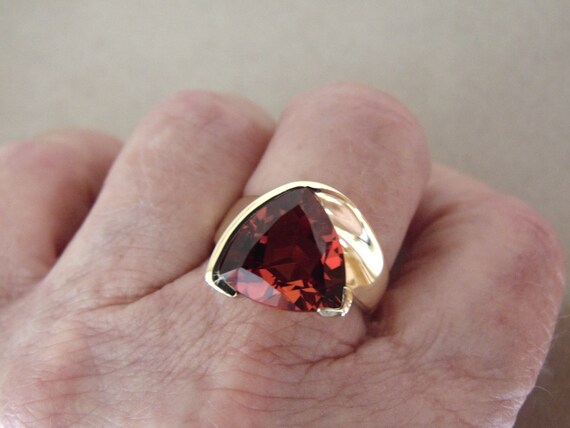 Spresseratite Garnet Ring-Garnet Ring-Trillion Cu… - image 3