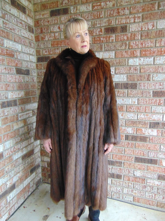 Sable Full Length Fur Coat, Preloved Sable Fur Coa