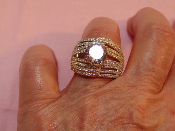 Anillo de plata de ley con circonita cúbica, anillo de plata 925