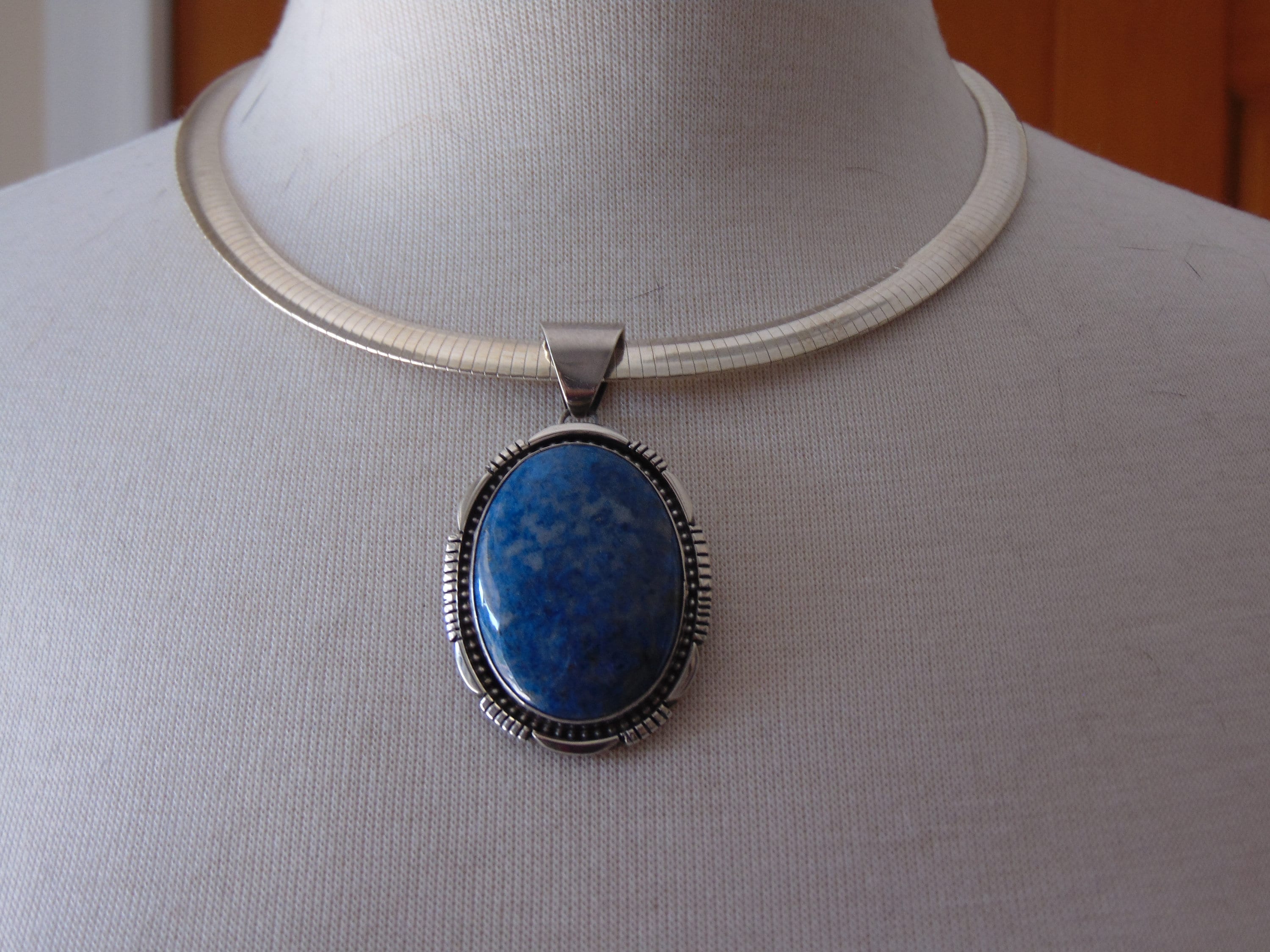 925 Sterling Silver Jasper Pendant Necklace - Western Rodeo Style image 3